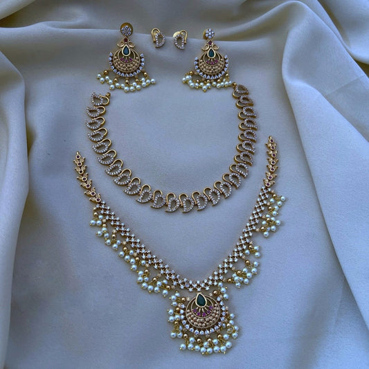 Graceful Moti Strand Necklace Set